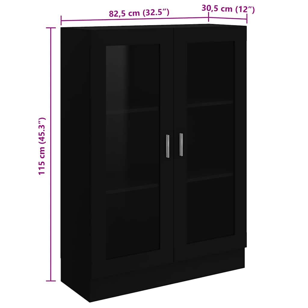 vidaXL Βιτρίνα Μαύρη 82,5 x 30,5 x 115 εκ. Επεξ. Ξύλο
