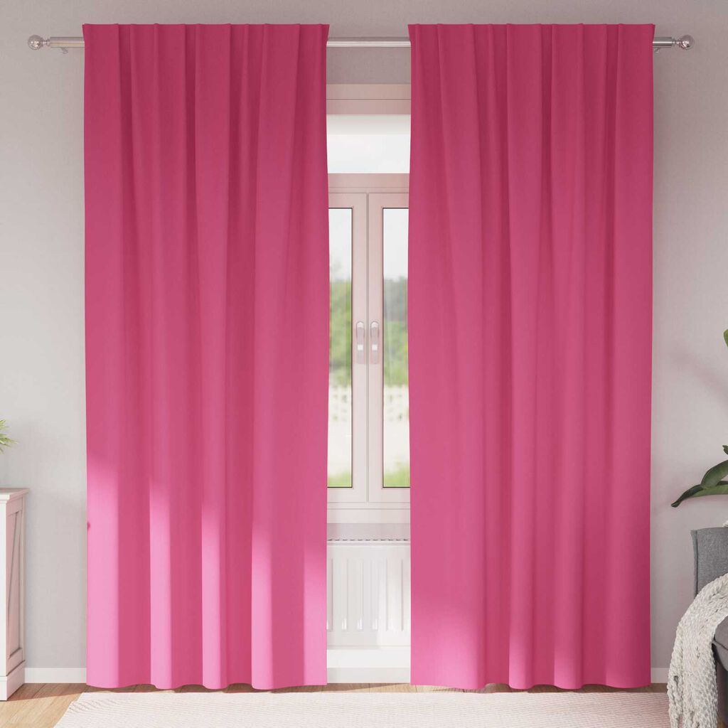 vidaXL Κουρτίνες 2 pcs Φωτεινό Ροζ 245 x 140 εκ. Πολυεστέρας