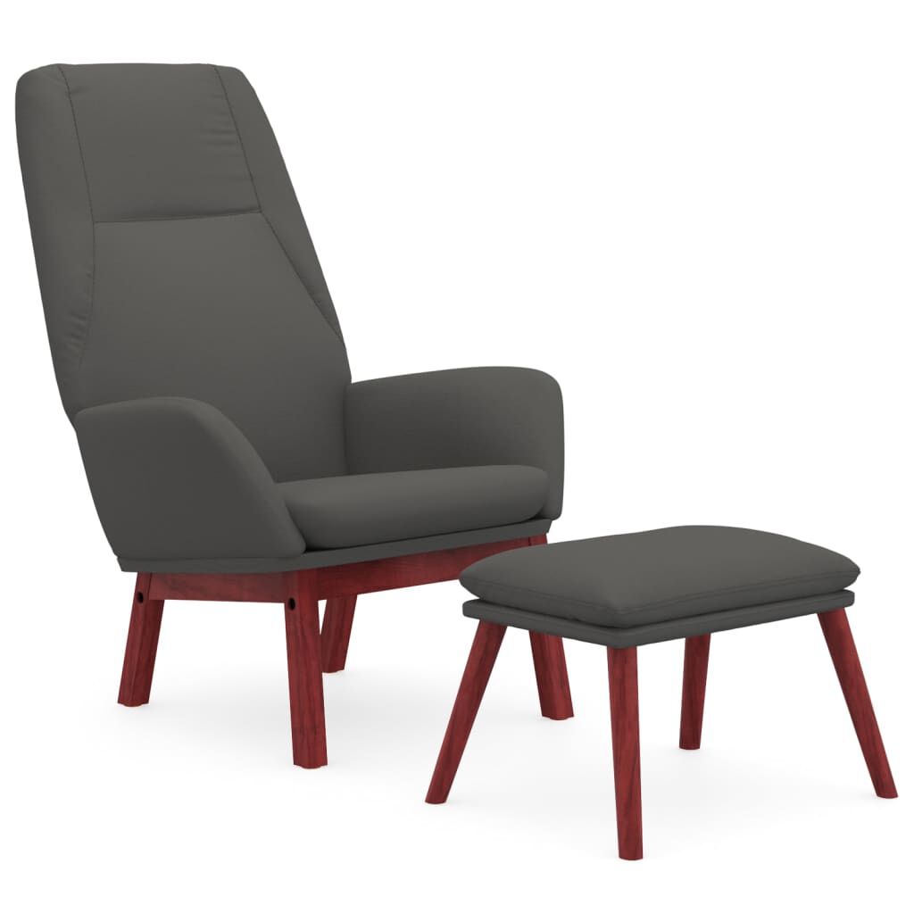vidaXL Πολυθρόνα Relax Σκούρο Γκρι Υφασμάτινη με Υποπόδιο