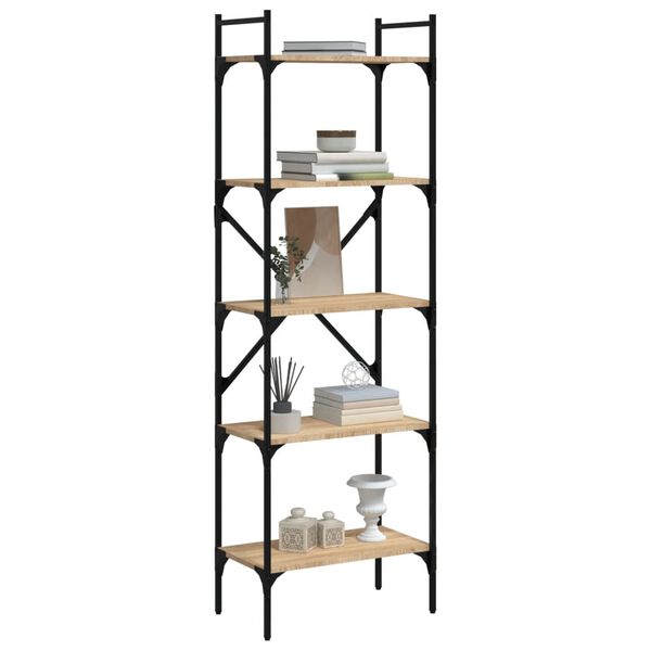 vidaXL Βιβλιοθήκη 5 Επιπέδων Sonoma Δρυς 56x31,5x174 εκ. Επεξ. Ξύλο