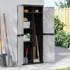 vidaXL Ντουλάπι Αποθ. Εξ. Χώρου Γκρι/Μαύρο 65x37x165εκ. Πολυπροπυλένιο