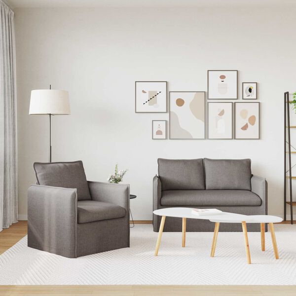 vidaXL &Kappa;&alpha;&nu;&alpha;&pi;έ&sigmaf; 2 pcs Taupe 196 x 82 x 85 &epsilon;&kappa; ύ&phi;&alpha;&sigma;&mu;&alpha;