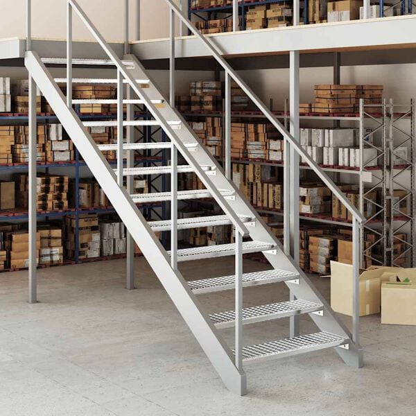 vidaXL Σκαλοπάτια από Σχάρα 100x24x7 εκ. από Γαλβανισμένο Χάλυβα
