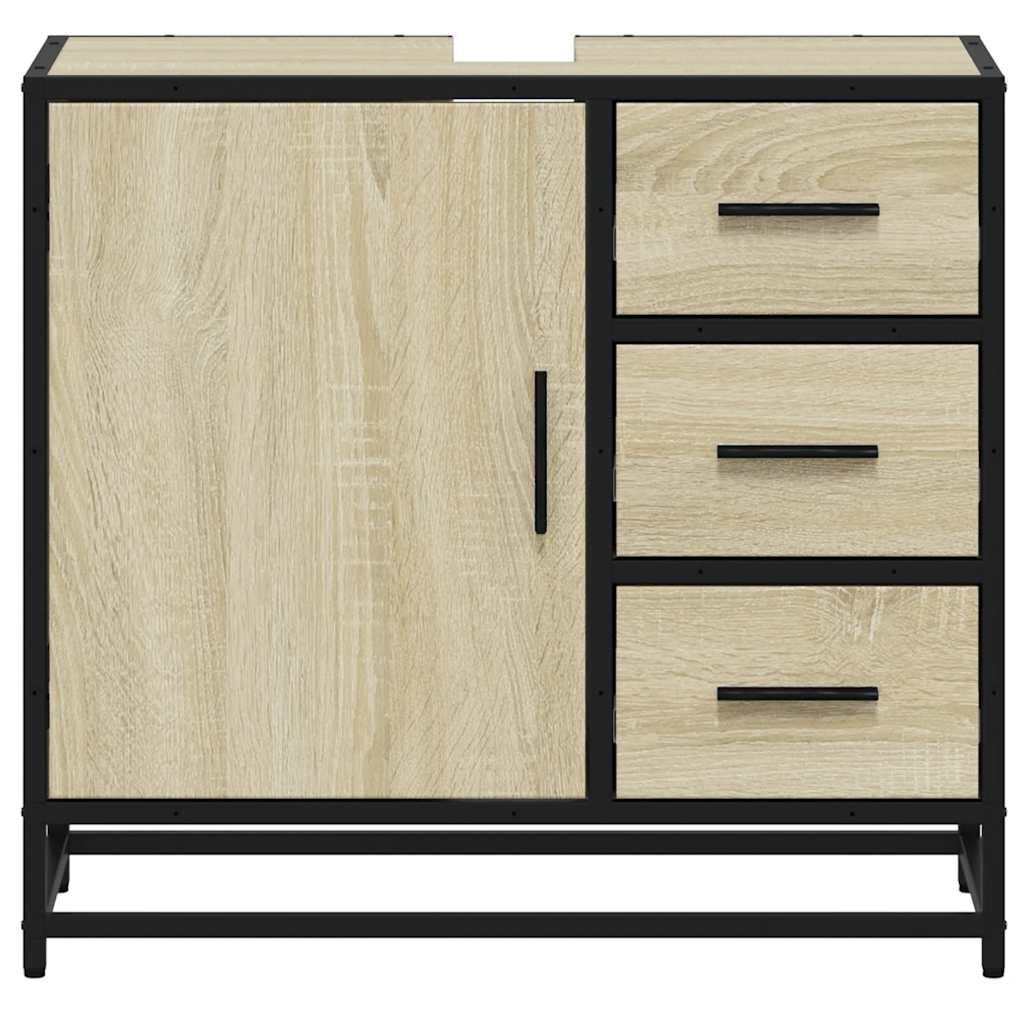 vidaXL Ντουλάπι Νιπτήρα Μπάνιου Sonoma Δρυς 65x33x60 εκ. Επεξ. Ξύλο
