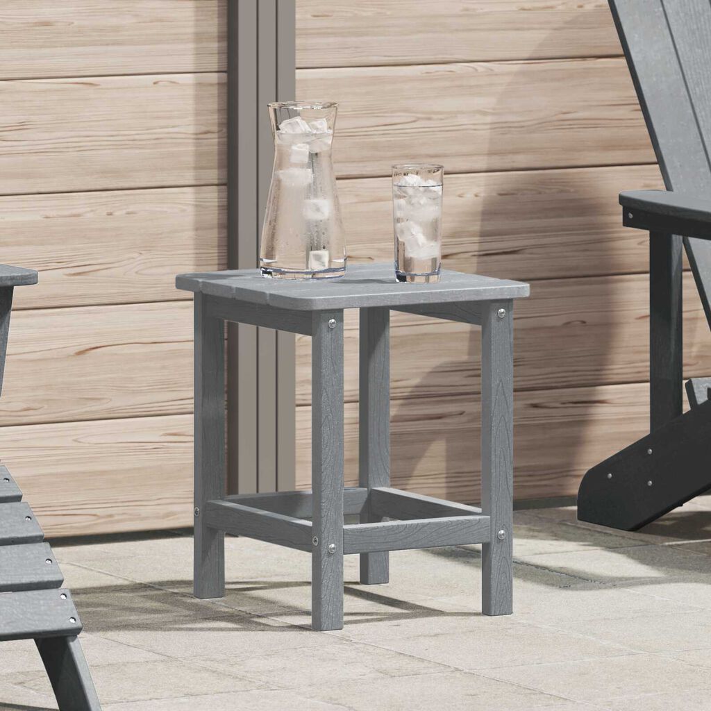 vidaXL Τραπέζι Παγκάκι Adirondack Ανοιχτό Γκρι 38x38x45 εκ HDPE