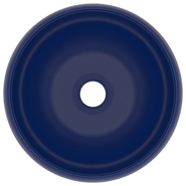 vidaXL Νιπτήρας Πολυτελής Στρογγυλός Σκ. Μπλε Ματ 40x15 εκ. Κεραμικός
