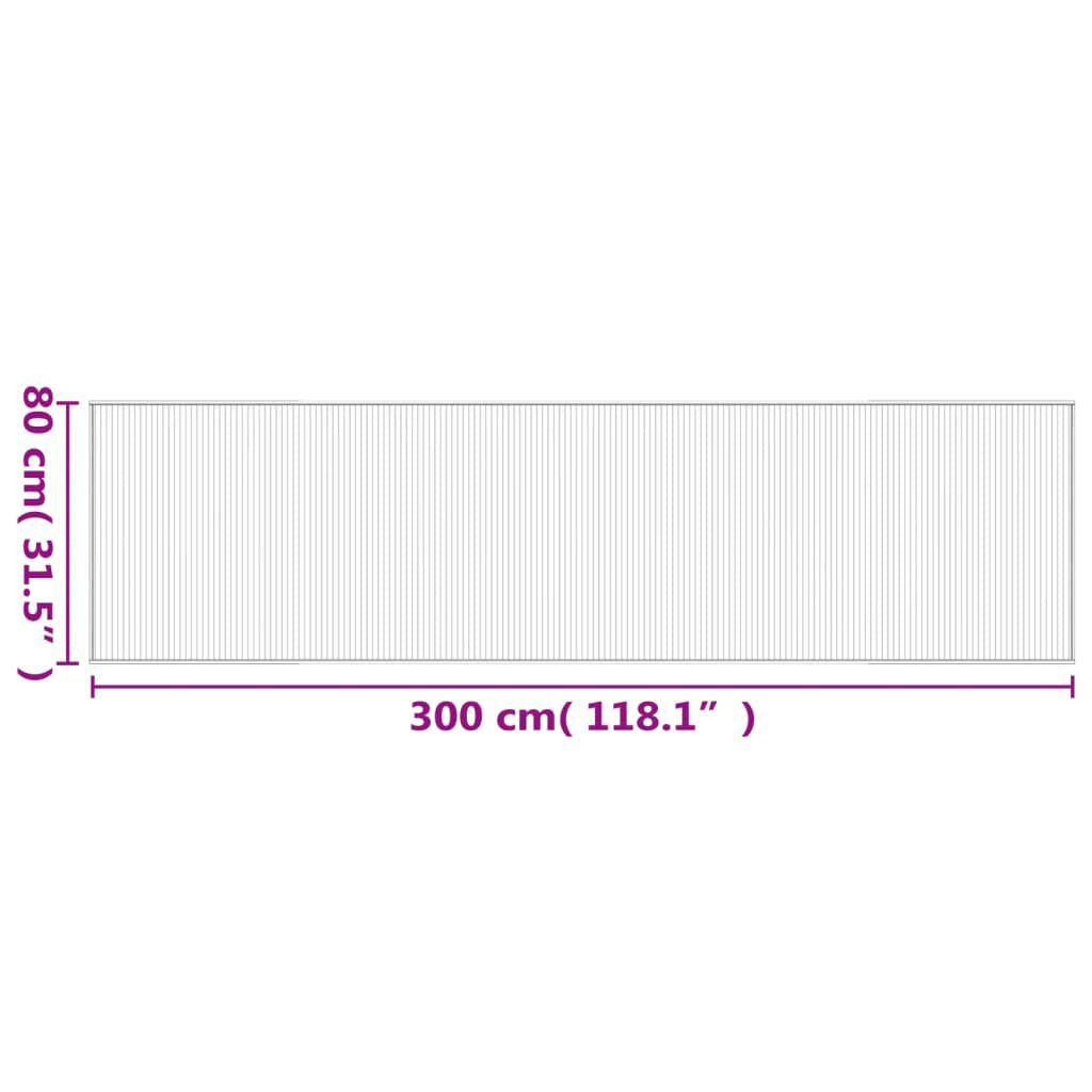 vidaXL Χαλί Ορθογώνιο Καφέ 80 x 300 εκ. Μπαμπού