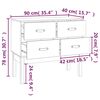 vidaXL Ντουλάπι Κονσόλα Μαύρη 90 x 40 x 78 εκ. από Μασίφ Ξύλο Πεύκου