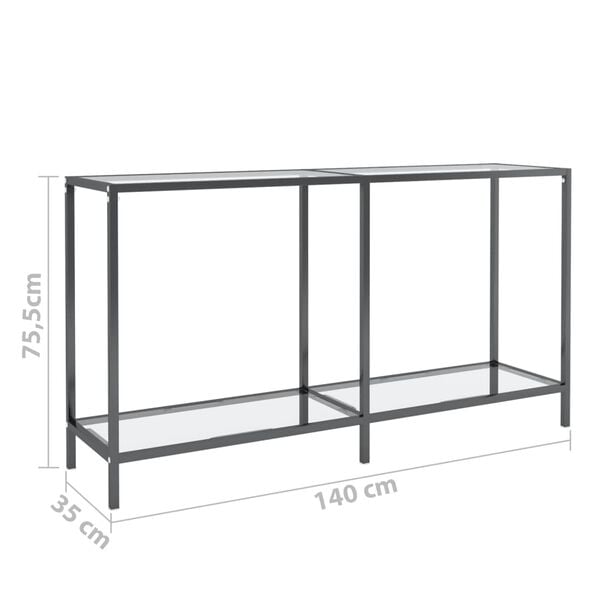 vidaXL Τραπέζι Κονσόλα Διαφανές 140 x 35 x 75,5 εκ. από Ψημένο Γυαλί