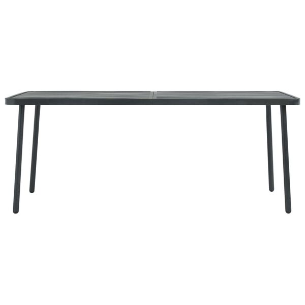 vidaXL Τραπέζι Κήπου Σκούρο Γκρι 180 x 83 x 72 εκ. Ατσάλινο