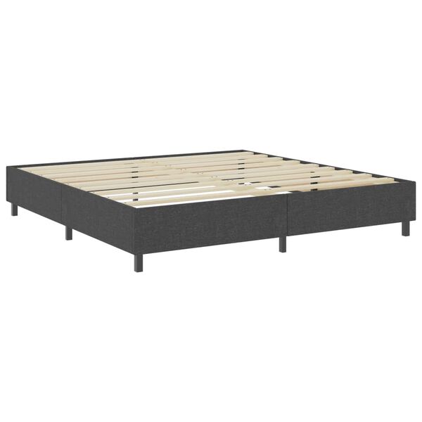 vidaXL Κρεβάτι Boxspring Σκούρο Γκρι 200 x 200 εκ. Υφασμάτινο