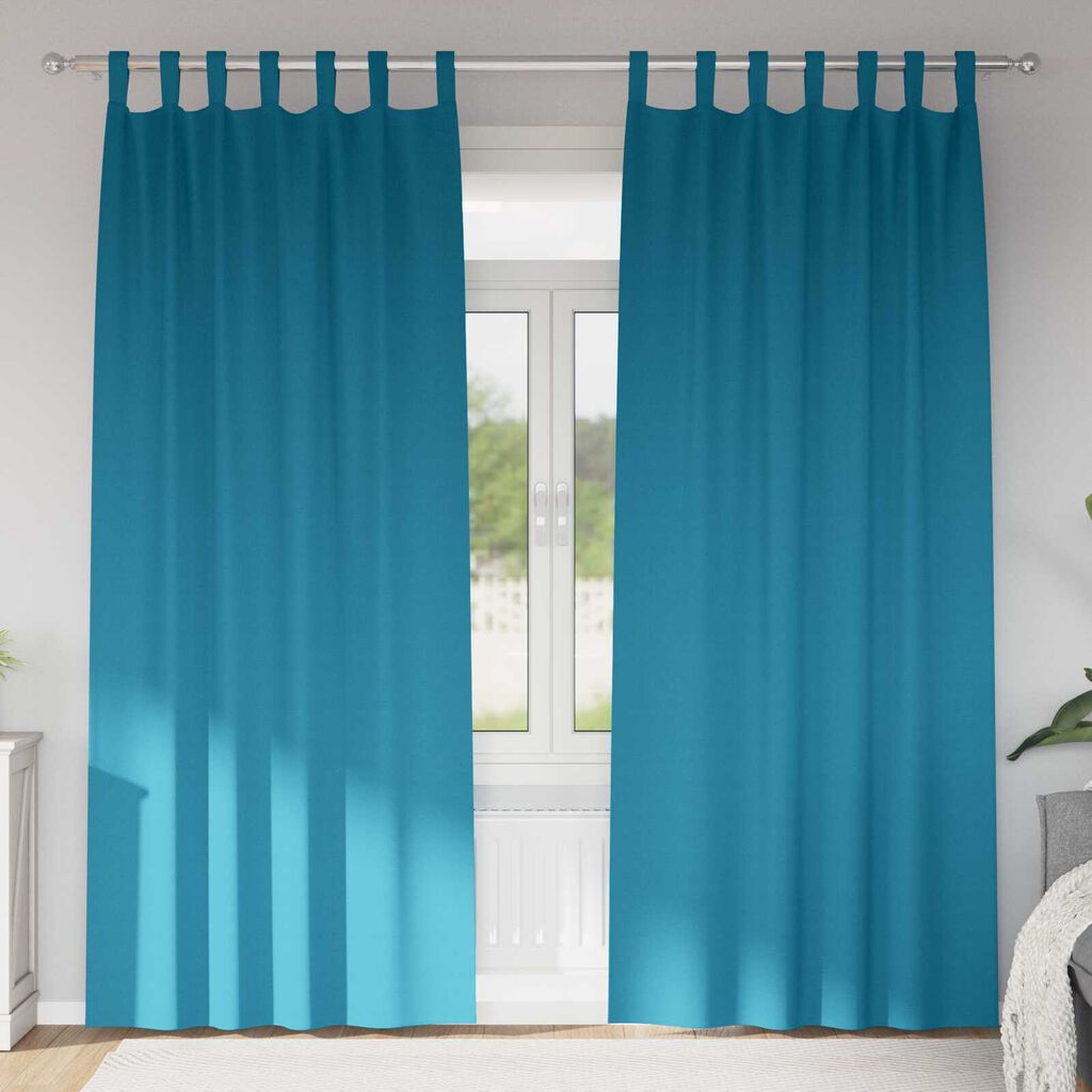 vidaXL Κουρτίνες με κουρτίνες 2 pcs Τιρκουάζ 245 x 140 εκ. Πολυεστέρας