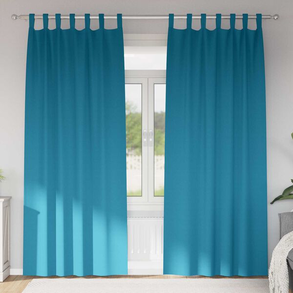 vidaXL Κουρτίνες με κουρτίνες 2 pcs Τιρκουάζ 245 x 140 εκ. Πολυεστέρας