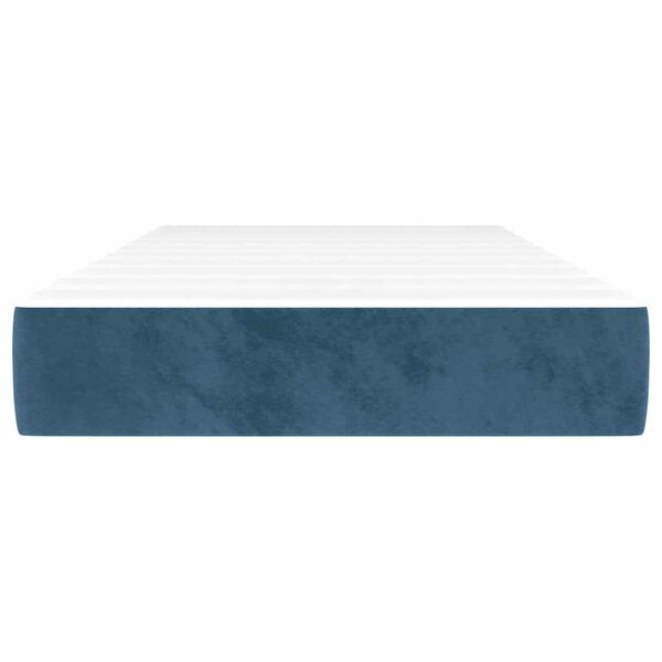 vidaXL Στρώμα με Pocket Springs Σκούρο Μπλε 100x220x20 εκ. Βελούδινο