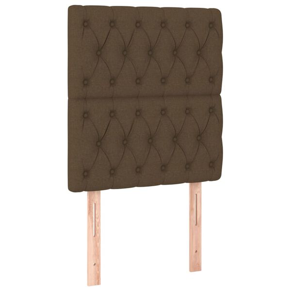 vidaXL Κεφαλάρι Κρεβατιού LED Σκούρο Καφέ 80x7x118/128εκ. Υφασμάτινο