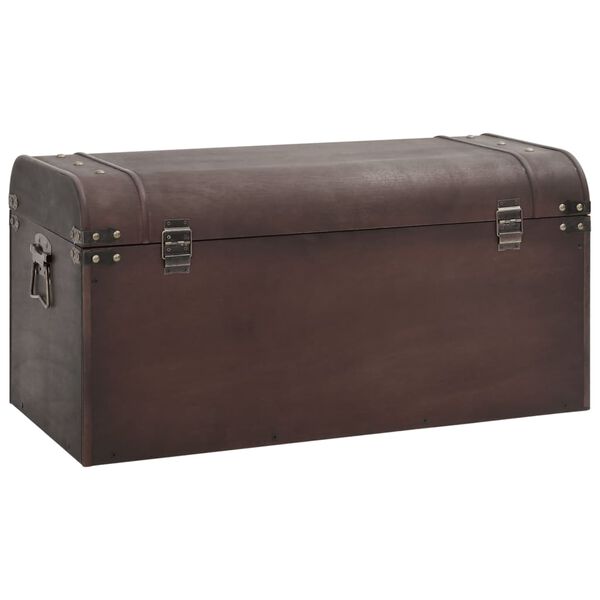 vidaXL Σεντούκι με Μάνταλα Σκούρο Καφέ 79,5x39,5x39,5 εκ. Κόντρα Πλακέ