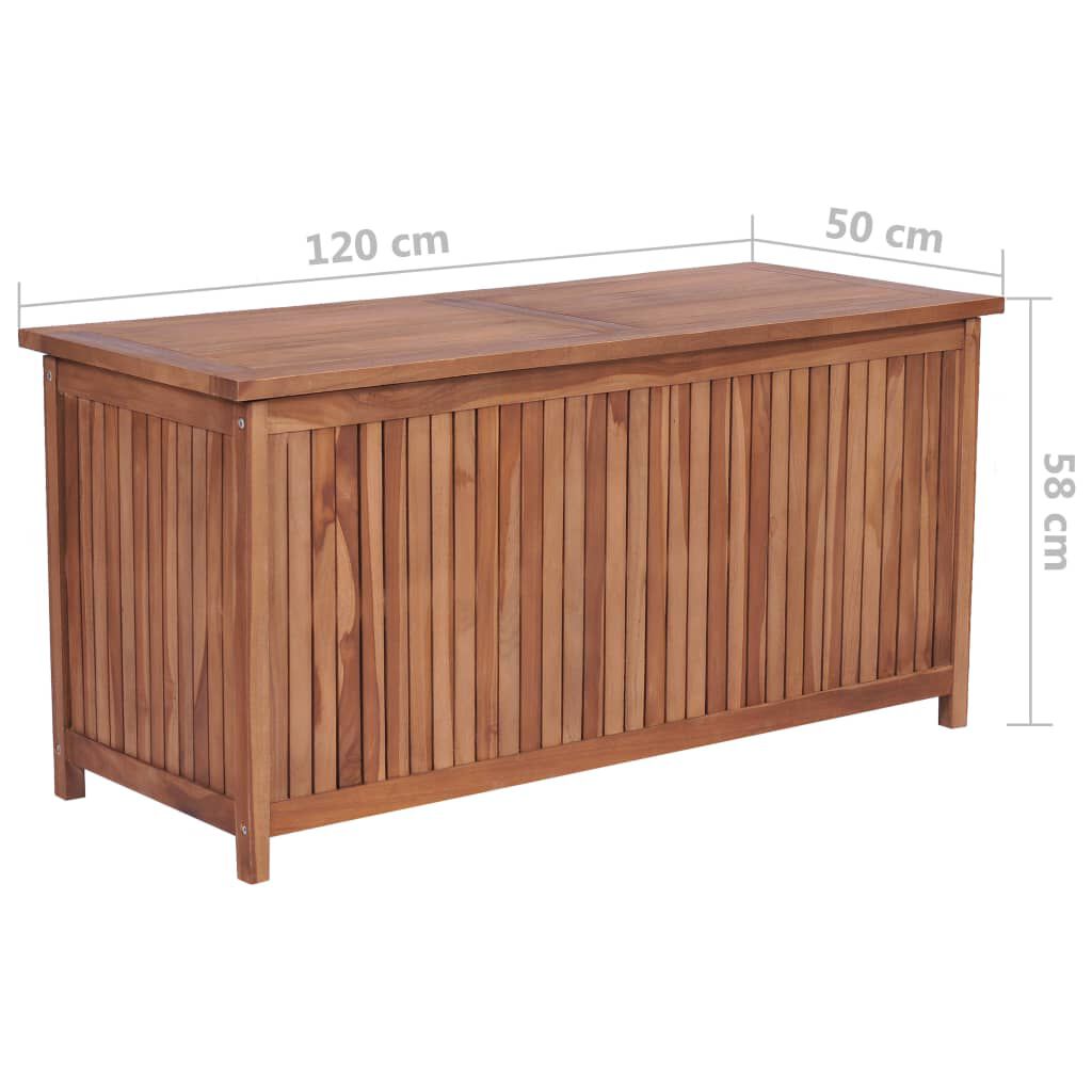 vidaXL Μπαούλο Αποθήκευσης Κήπου 120 x 50 x 58 εκ. από Μασίφ Ξύλο Teak