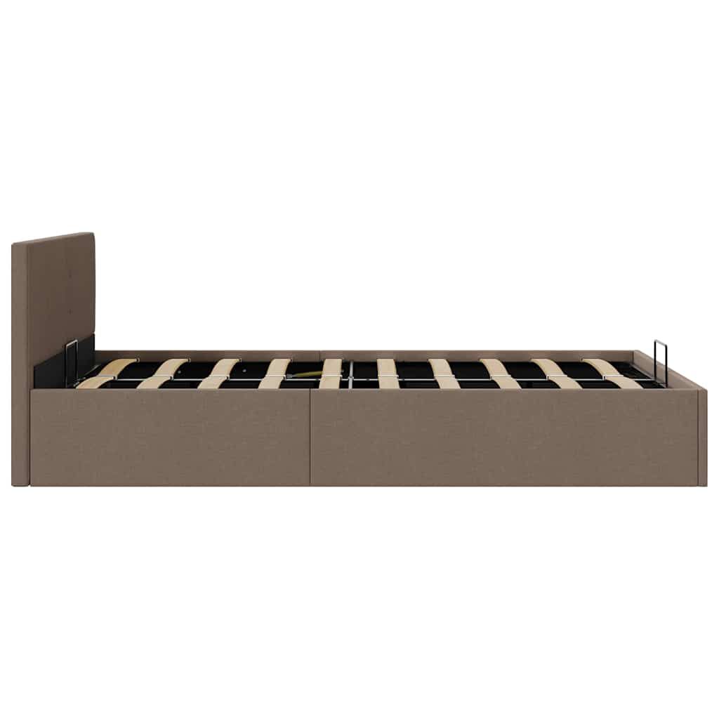 vidaXL Πλαίσιο Κρεβατιού με Αποθηκ. Χώρο Taupe 120x200 εκ. Υφασμάτινο