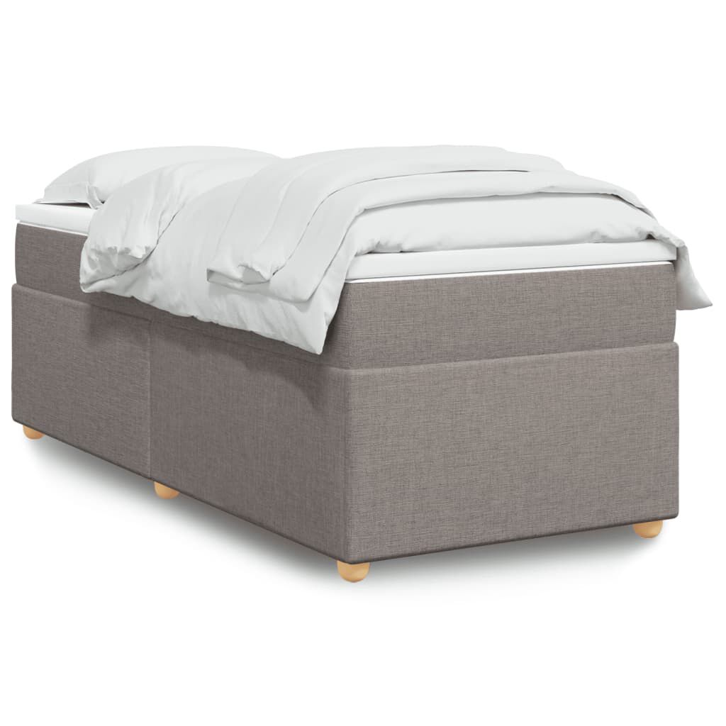 vidaXL Κρεβάτι Boxspring με Στρώμα Taupe 90x200 εκ. Υφασμάτινο