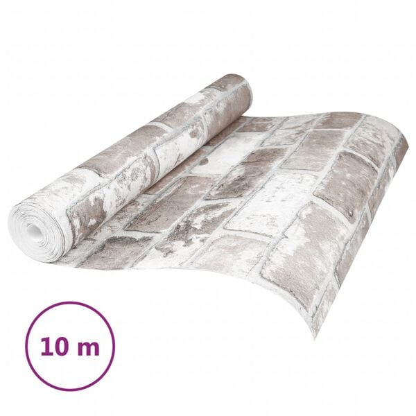 vidaXL Ταπετσαρία 3D με Σχέδιο Τούβλων Γκρι 10x0,53μ Non-woven
