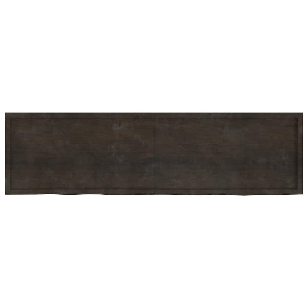 vidaXL Ράφι Τοίχου Σκούρο Καφέ 220x60x(2-6) εκ. Επεξ. Μασίφ Ξύλο Δρυός