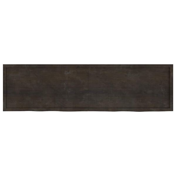 vidaXL Ράφι Τοίχου Σκούρο Καφέ 220x60x(2-6) εκ. Επεξ. Μασίφ Ξύλο Δρυός