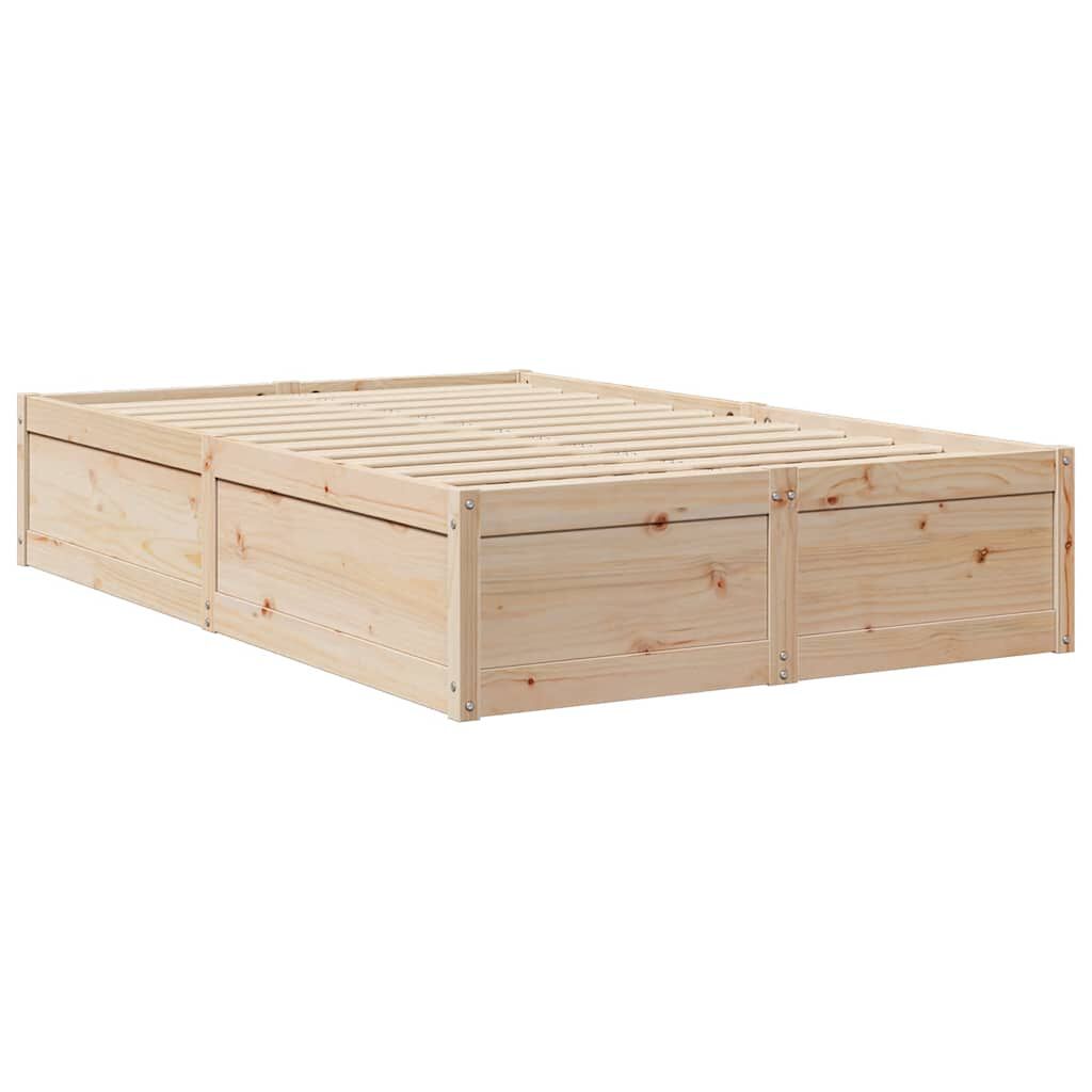 vidaXL Κρεβάτι Βιβλιοθήκη Χωρίς Στρώμα 140x190 εκ Μασίφ Ξύλο Πεύκου