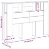 vidaXL Κρεβάτι με Κεφαλάρι Μαύρη δρυς 140 x 19 x 104.5 εκ.