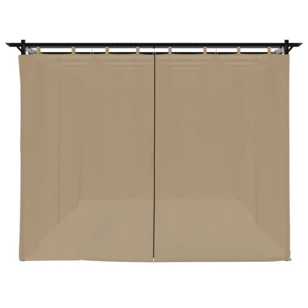 vidaXL Κιόσκι με Κουρτίνες Taupe 6x3 μ. Ατσάλινο