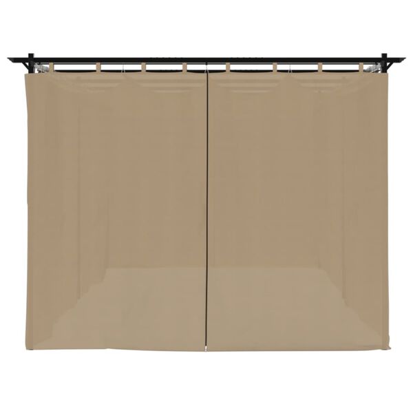vidaXL Κιόσκι με Κουρτίνες Taupe 6x3 μ. Ατσάλινο
