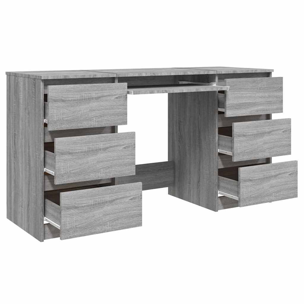 vidaXL Γραφείο Γκρι Sonoma 140 x 50 x 77 εκ. από Επεξεργασμένο Ξύλο