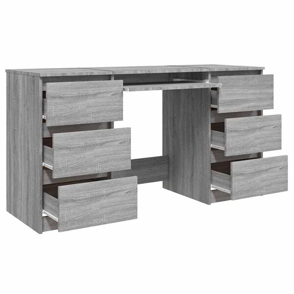 vidaXL Γραφείο Γκρι Sonoma 140 x 50 x 77 εκ. από Επεξεργασμένο Ξύλο