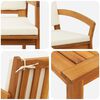 vidaXL Σετ μπιστρό 3 pcs Καφέ 75 x 45 x 38 εκ. Μασίφ ξύλο ακακίας