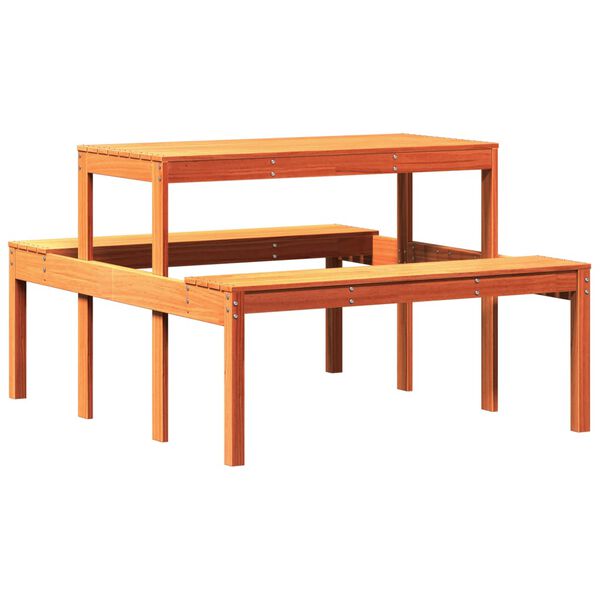 vidaXL Τραπέζι Πικνίκ Καφέ Κεριού 110x134x75 εκ. από Μασίφ Ξύλο Πεύκου
