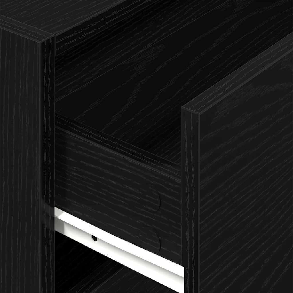 vidaXL Ντουλάπι με 2 συρτάρια Μαύρη δρυς 60x31x40 cm Ξύλινη κατασκευή