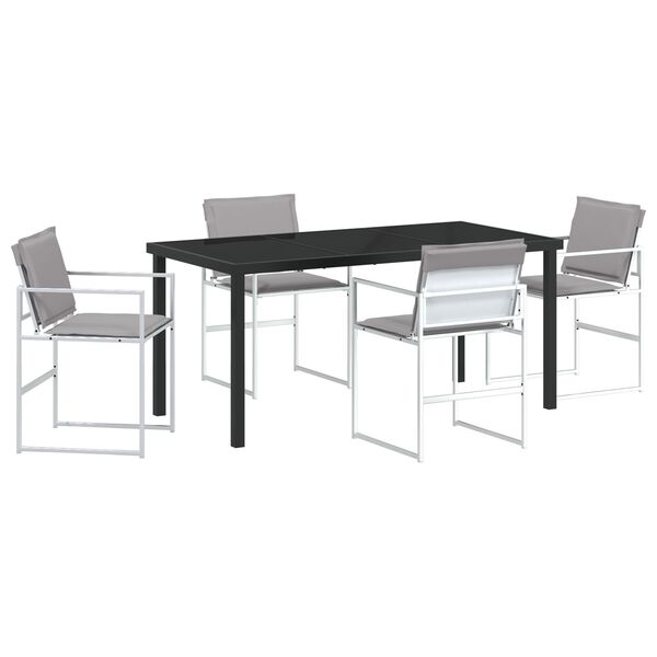 vidaXL Σέτ φαγητού για κήπο 5 pcs Λευκό 160 x 80 x 73 εκ