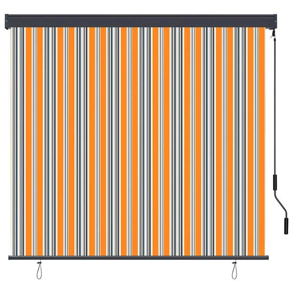 vidaXL Εξωτερικό ρολό Ριγέ Κίτρινο και μπλε 180 x 250 cm ύφασμα