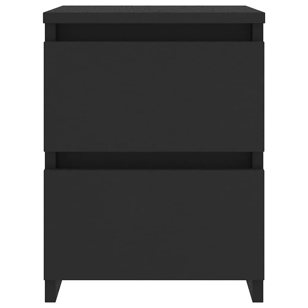vidaXL Κομοδίνα 2 τεμ. Μαύρα 30 x 30 x 40 εκ. από Επεξ. Ξύλο