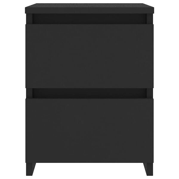 vidaXL Κομοδίνα 2 τεμ. Μαύρα 30 x 30 x 40 εκ. από Επεξ. Ξύλο