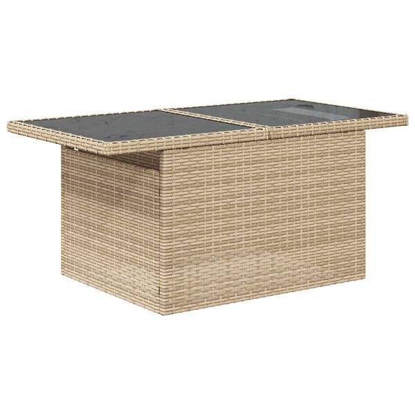 vidaXL Σετ Καναπέ Κήπου με μαξιλάρι 9 pcs Μπεζ Πολυ ράταν