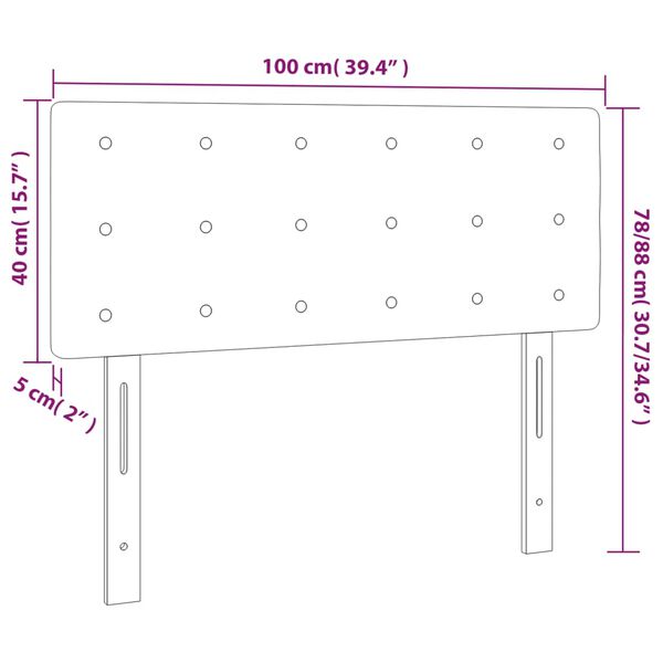 vidaXL Κεφαλάρι Κρεβατιού Μαύρο 100x5x78/88 εκ. Βελούδινο