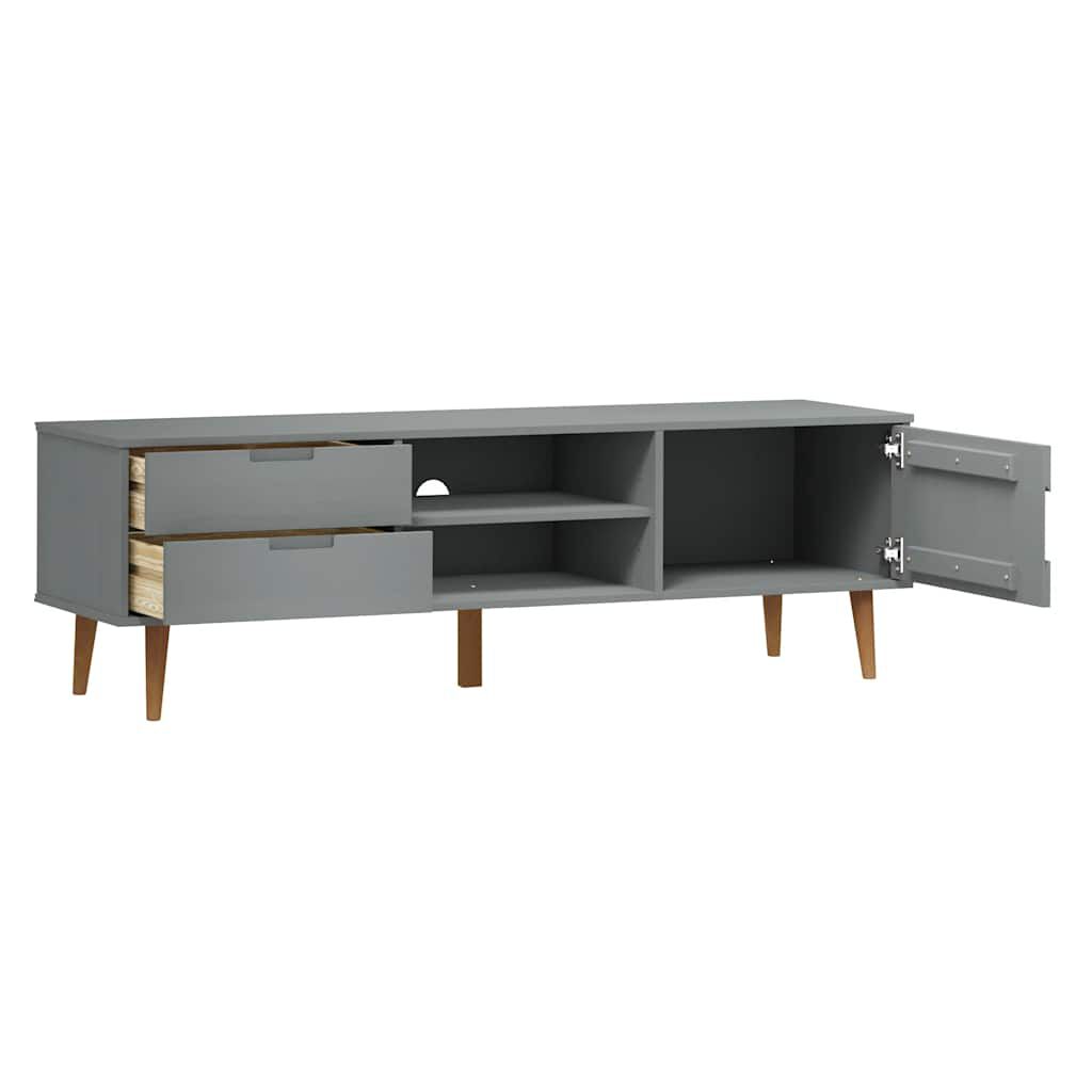 vidaXL Έπιπλο Τηλεόρασης MOLDE Γκρι 158x40x49 εκ. Μασίφ Ξύλο Πεύκου