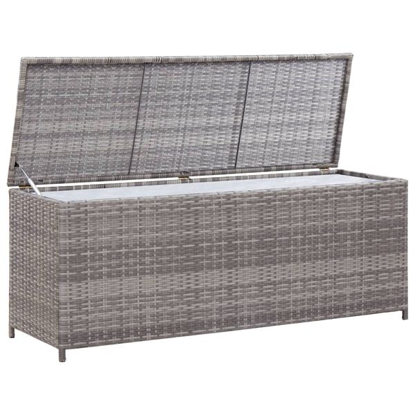 vidaXL Κουτί Αποθήκευσης Κήπου Γκρι 120x50x60 εκ. από Συνθετικό Ρατάν