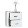 vidaXL Κομοδίνο Επιτοίχιο Γυαλιστερό Λευκό 50 x 36 x 47 εκ.