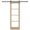 vidaXL Ολισθητή Πόρτα Καφέ 73.5 x 211 εκ Ξύλο και μέταλλο