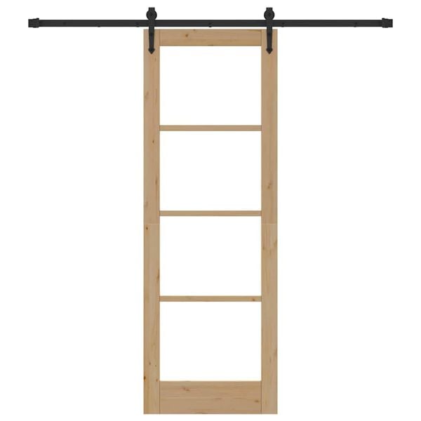 vidaXL Ολισθητή Πόρτα Καφέ 73.5 x 211 εκ Ξύλο και μέταλλο