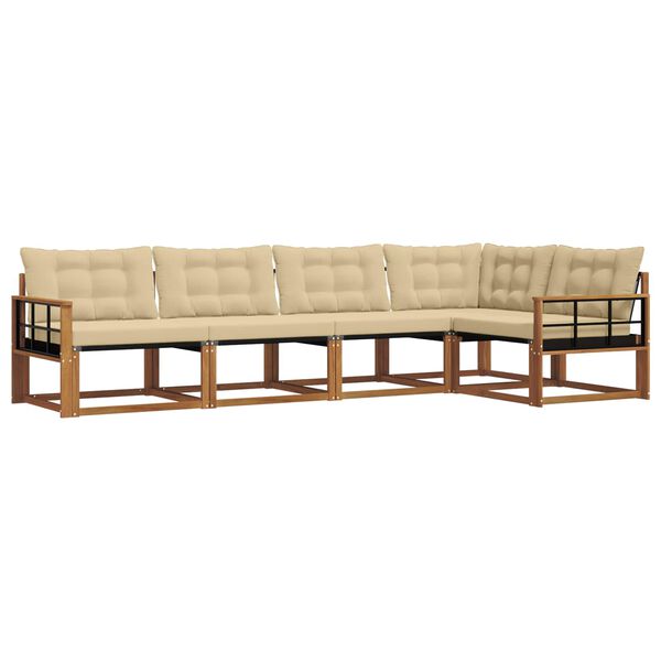 vidaXL &Sigma;&epsilon;&iota;&rho;ά &Kappa;&alpha;&nu;&alpha;&pi;έ &Epsilon;&xi;&omega;&tau;&epsilon;&rho;&iota;&kappa;&omicron;ύ &mu;&epsilon; &mu;&alpha;&xi;&iota;&lambda;ά&rho;&iota; 5 pcs &Phi;&upsilon;&sigma;&iota;&kappa;ό &kappa;&alpha;&iota; &Mu;&pi;&epsilon;&zeta;