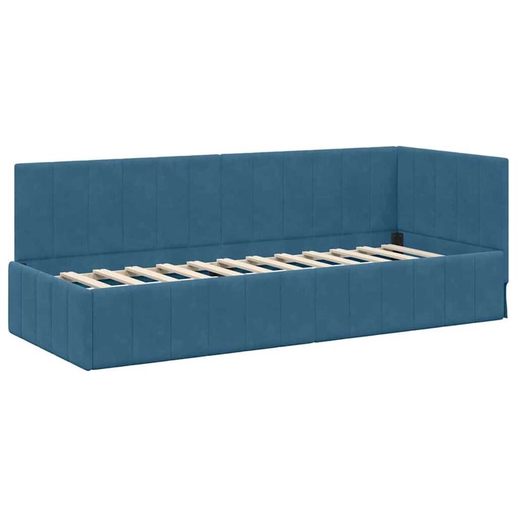 vidaXL Κρεβάτι Γωνίας με κεφαλάρι Μπλε 80 x 200 cm Βελούδο