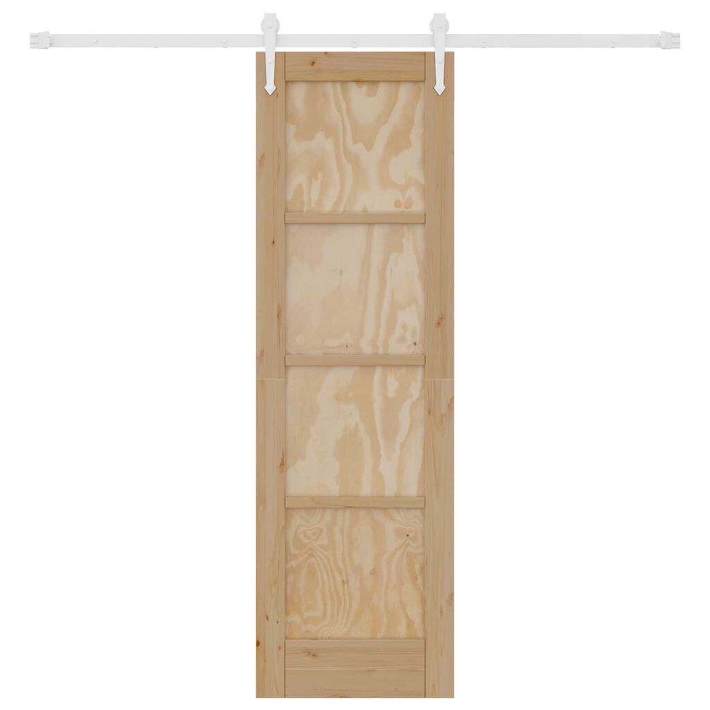 vidaXL Συρόμενη Πόρτα με Σετ Εξαρτημάτων 61x198.5 cm Στέρεο Ξύλο Πεύκο