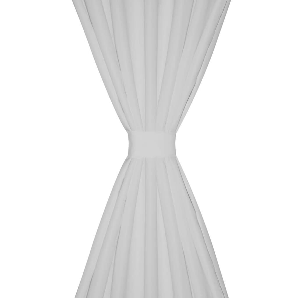 Κουρτίνες με Θηλιές 2 τεμ. Λευκές 140 x 225 εκ. από Microsatin
